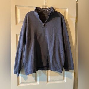 Johnston Murphy Sweater Mens XL GrayBlue Quarter Zip Sweatshirt Cotton Polyester